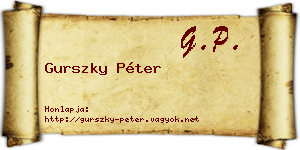 Gurszky Péter névjegykártya