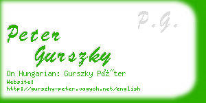 peter gurszky business card